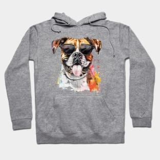 Boxer Dog with Sunglasses Hoodie